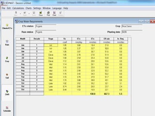 Crop water productivity modeling: Demand and impact at a field level  