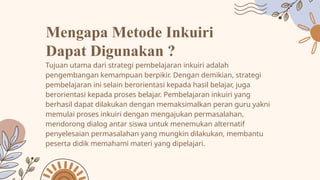 Inkuiri Learning Model Inkuiri dalam pembelajaran dan sekolah | PPTX