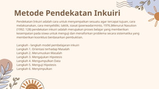 Inkuiri Learning Model Inkuiri dalam pembelajaran dan sekolah | PPTX
