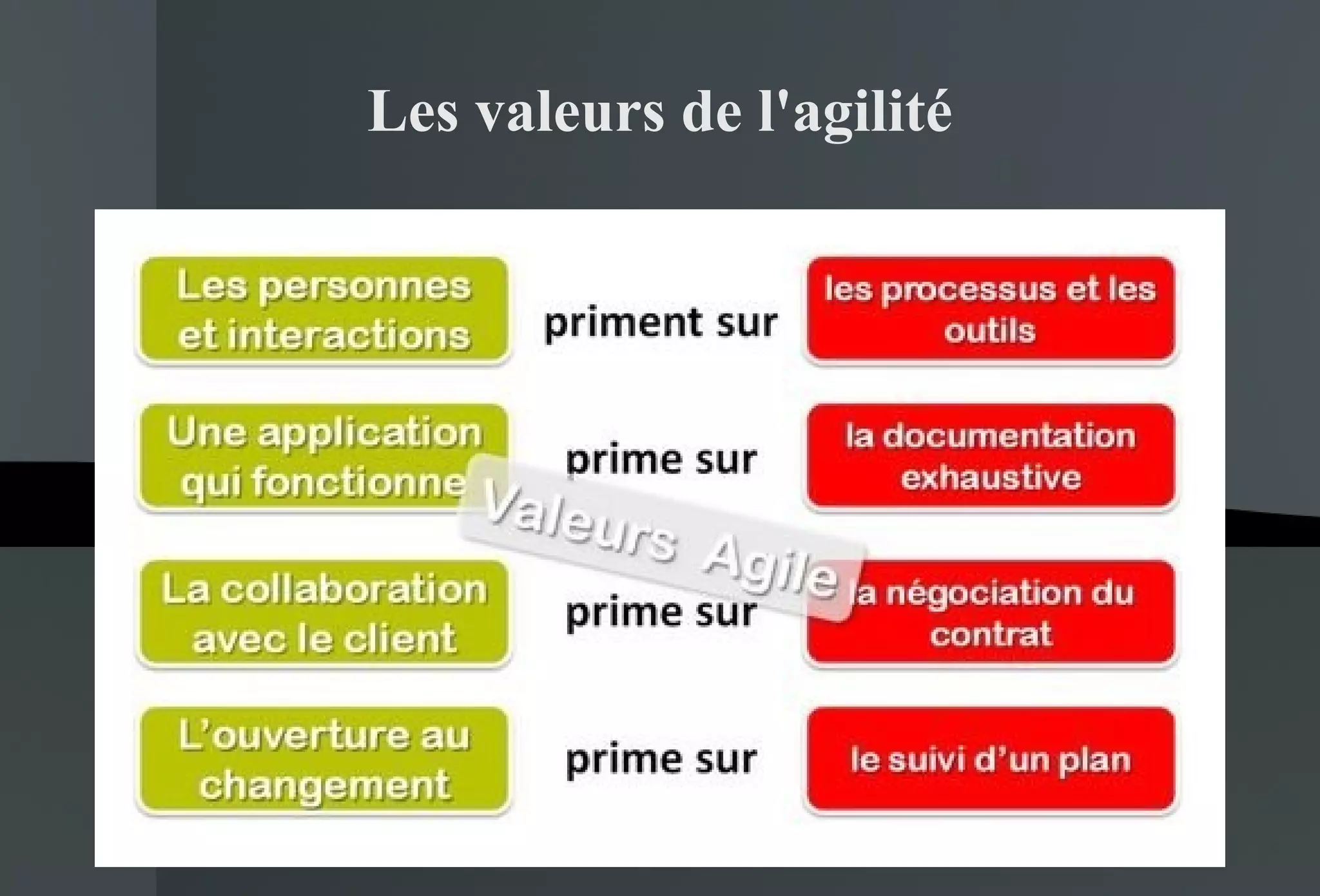 Les valeurs de l'agilité 