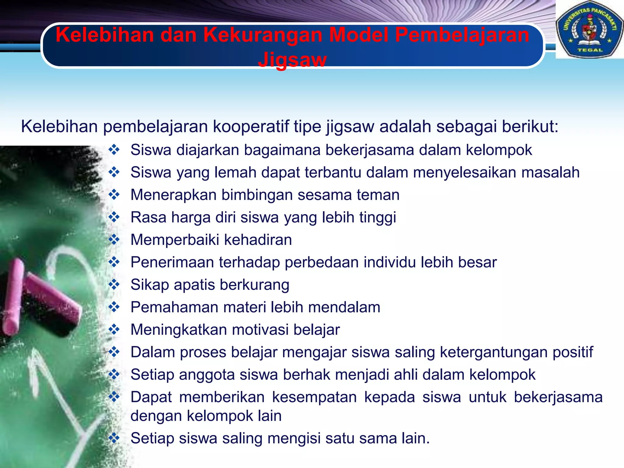 Ppt model pembelajaran jigsaw pptx