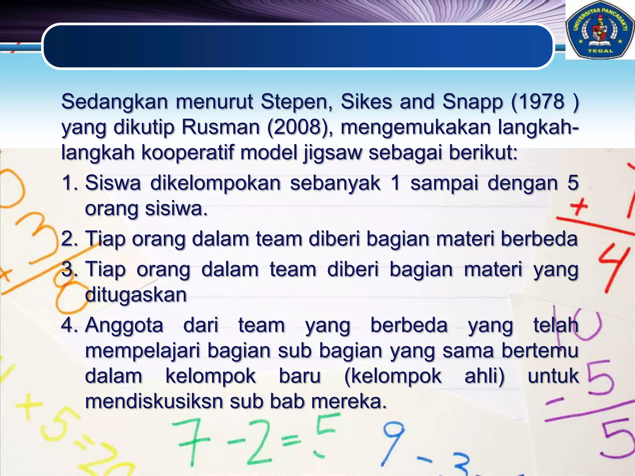 Ppt model pembelajaran jigsaw pptx