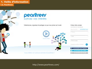 1. Veille d’information
1.2. Pearltrees




                          http://www.pearltrees.com/
 