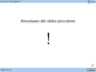 !42
Dove ho imbrogliato ?
Ritorniamo alle slides precedenti
Rigon et Al.
 