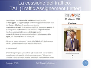 12 marzo 2019 WP MeetUp Milano 5
La cessione del traffico:
TAL (Traffic Assignement Letter)
28 febbraio 2019
 