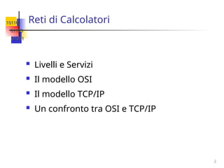 dispensa sui Modelli ISO-OSI e TCP-IP... | PPT