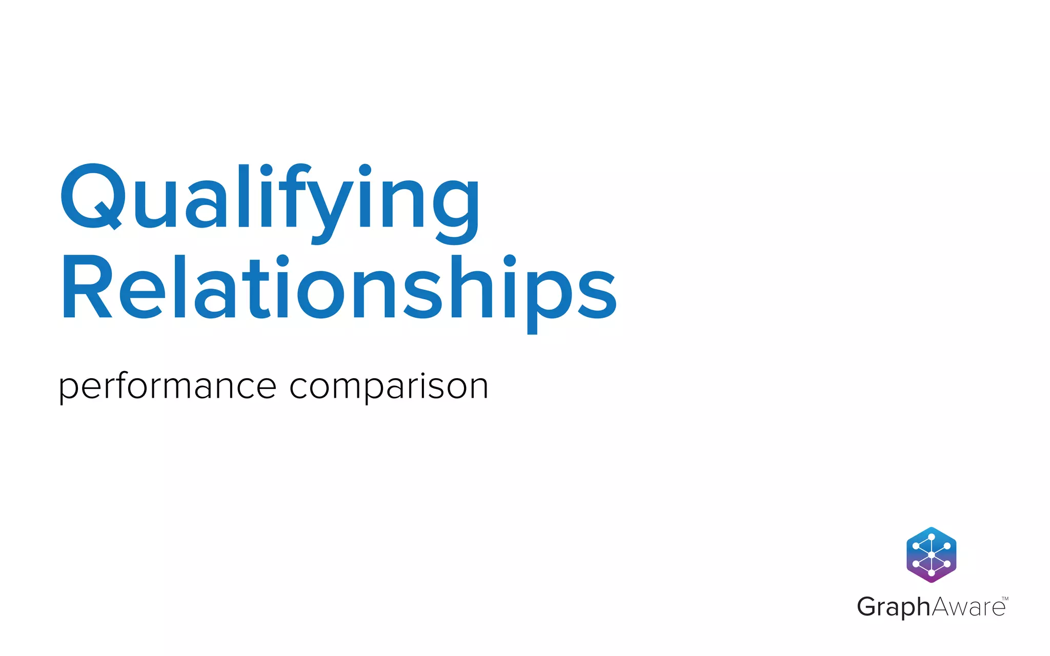 GraphAware
TM
performance comparison
Qualifying
Relationships
 