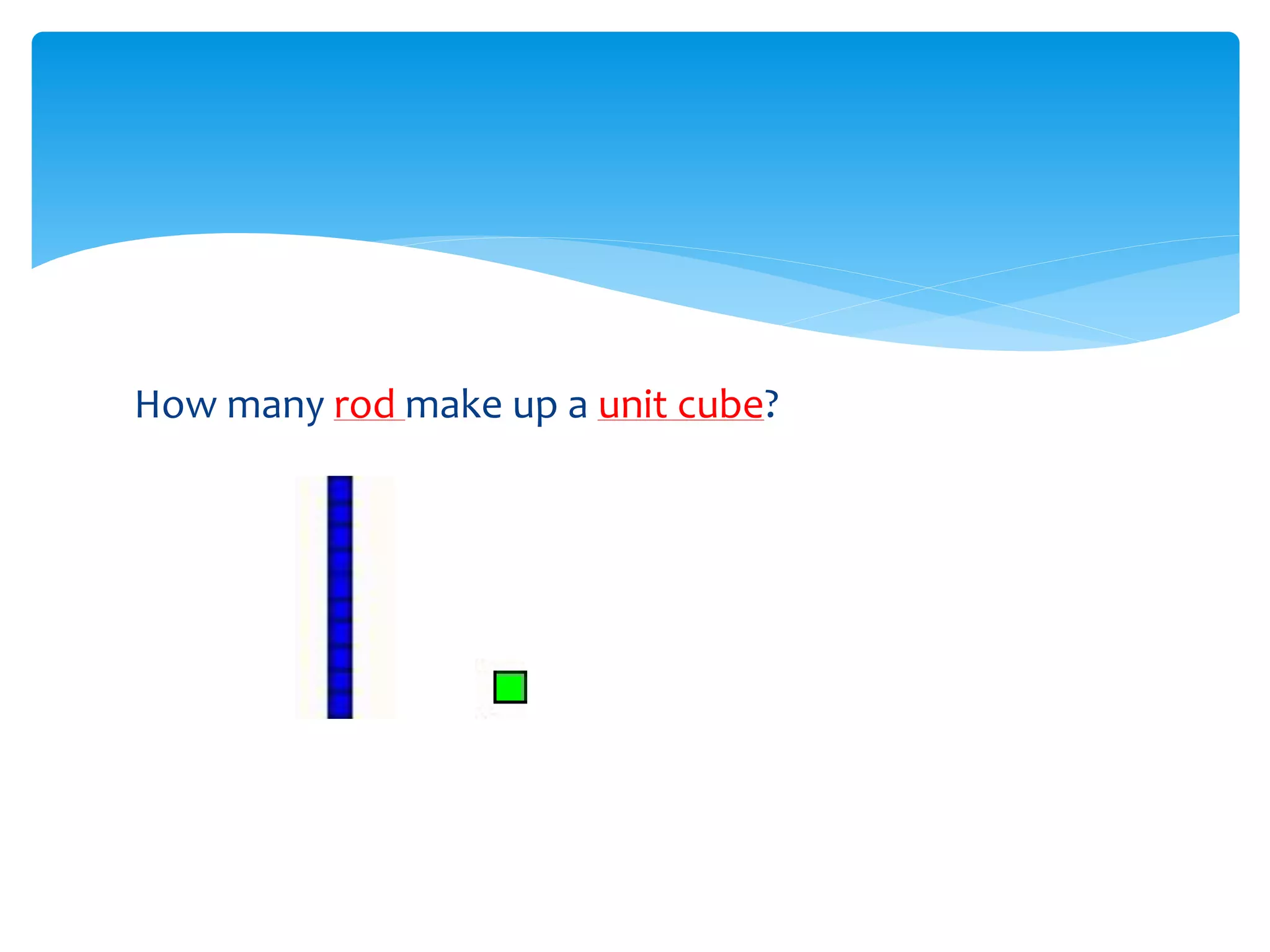 How many rod make up a unit cube?
 