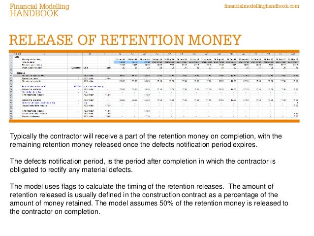 modelling advance payments retentions in construction contracts 11 638