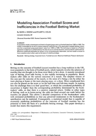 Modelling Association Football Scores