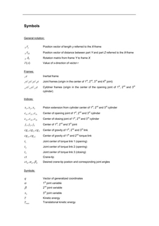 Modelling, simulation and control of a hydraulic crane | PDF