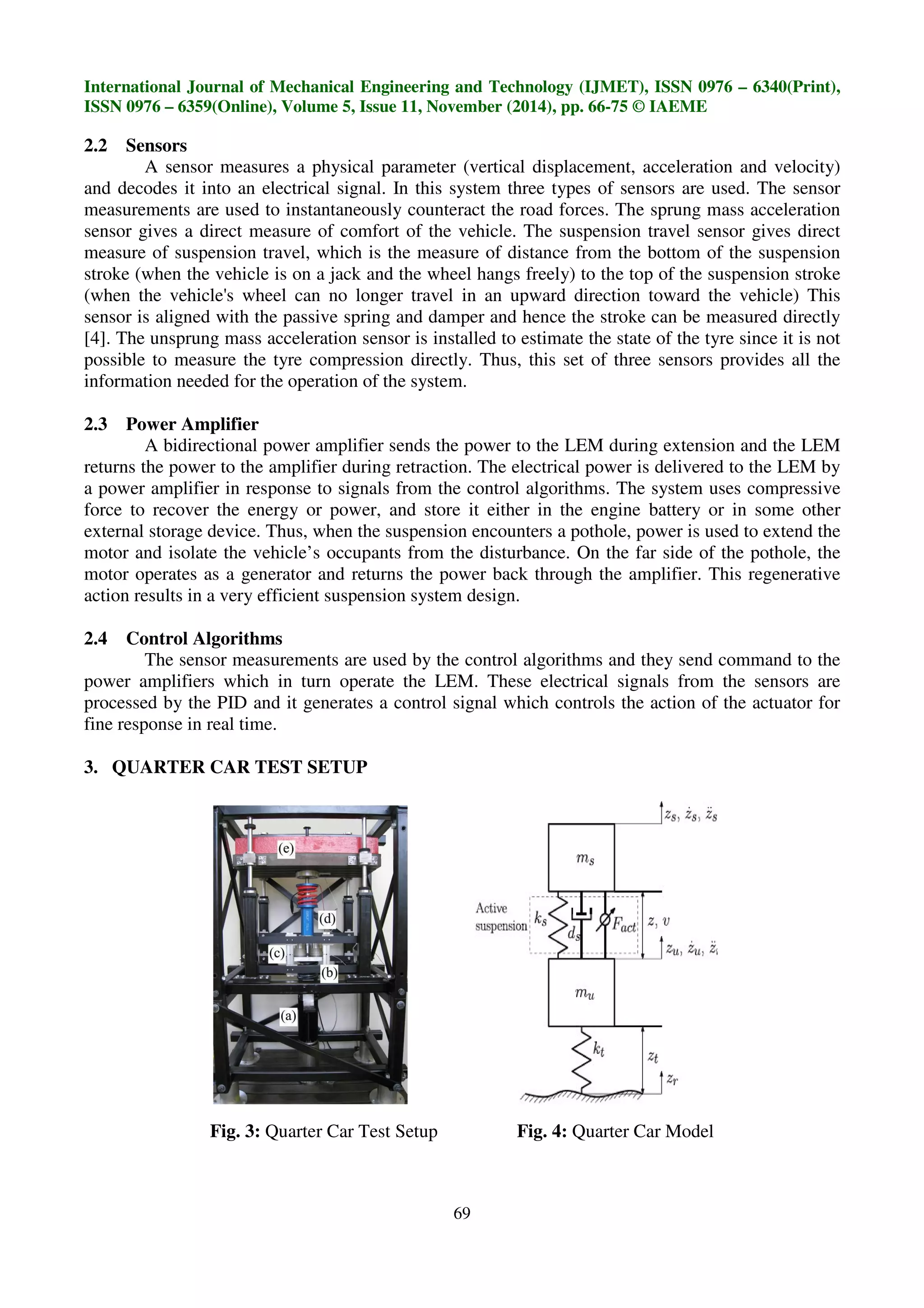 Modelling simulation and control of an active suspension system | PDF