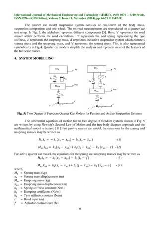 Modelling simulation and control of an active suspension system | PDF