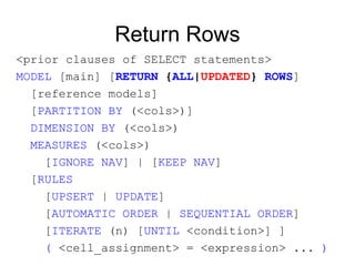Oracle SQL Model Clause | PPT