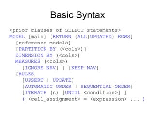 Oracle SQL Model Clause | PPT