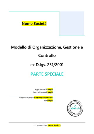 Modello 231 parte speciale (r01 gen-19) | PDF