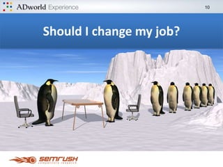 10
Custom Reports in action! SEO vs PPC
Bounce Rate http://bit.ly/custom_SEO_vs_PPC
 