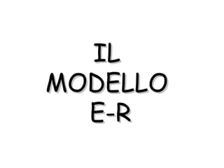 IL
MODELLO
E-R

 