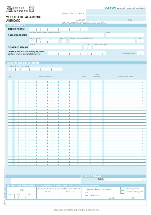 Locazioni Pagamento Imposte 2014 Modello F24