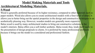 Model making materials and their types and uses | PPTX