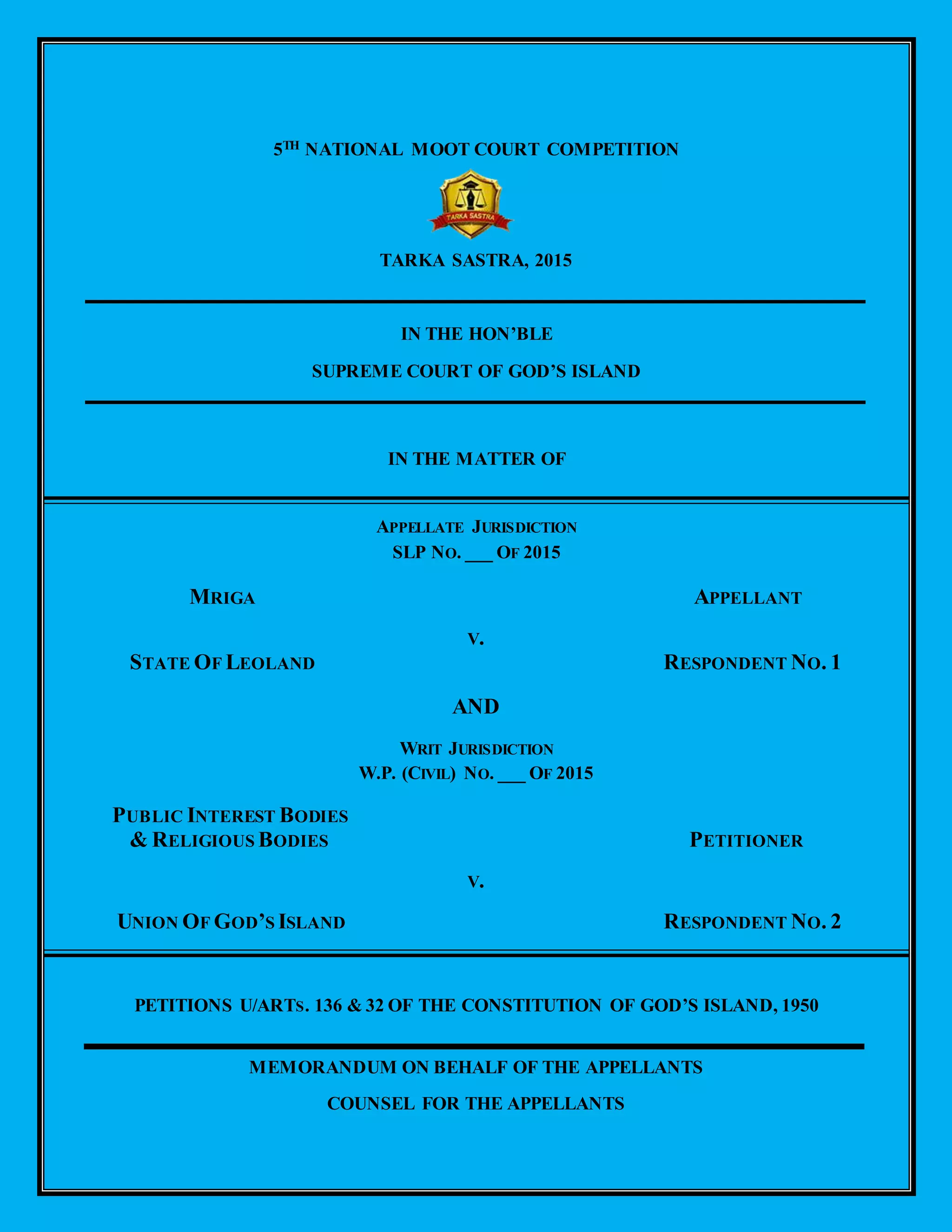 Legal Memorial Example | DOCX
