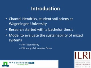A model to evaluate the sustainability of mixed crop-livestock systems