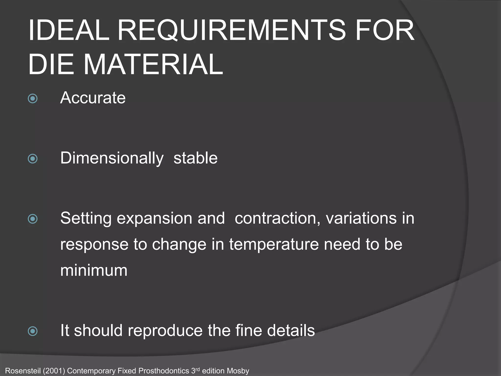 Model and die material | PPTX