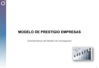 MODELO DE PRESTIGIO EMPRESAS Características del Modelo de Investigación 