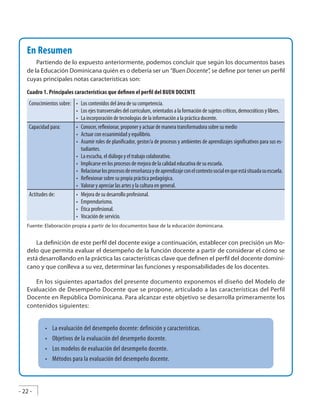 Estandares profesionales y del desempeño para la certificación y desarrollo de la carrera docente en Republica Dominicana