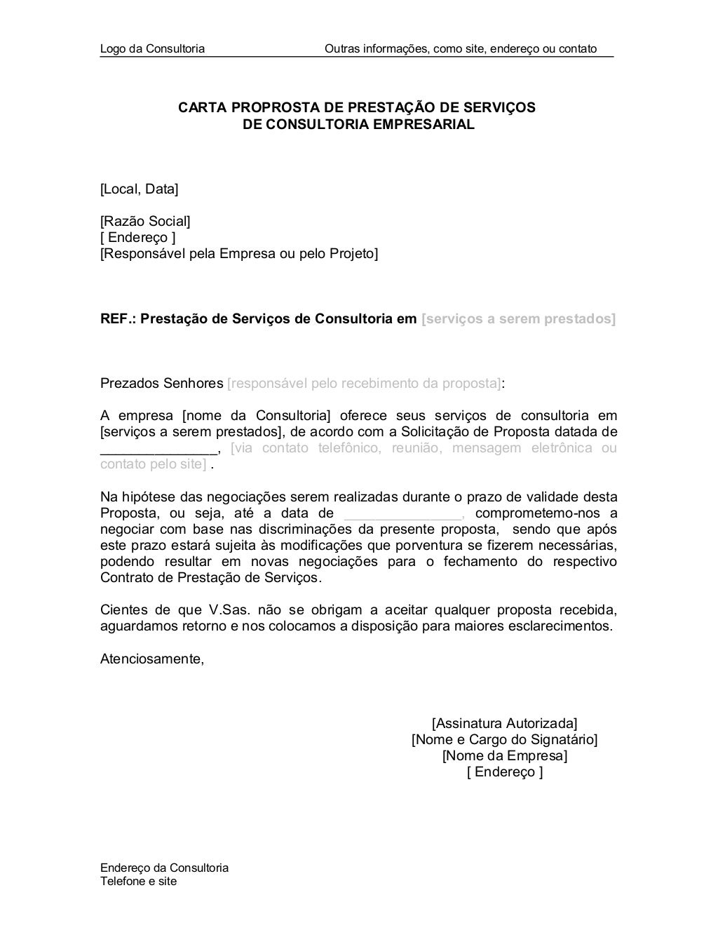 Modelo Proposta Comercial Profa Daniela Modelo Proposta Comercial Profa Daniela