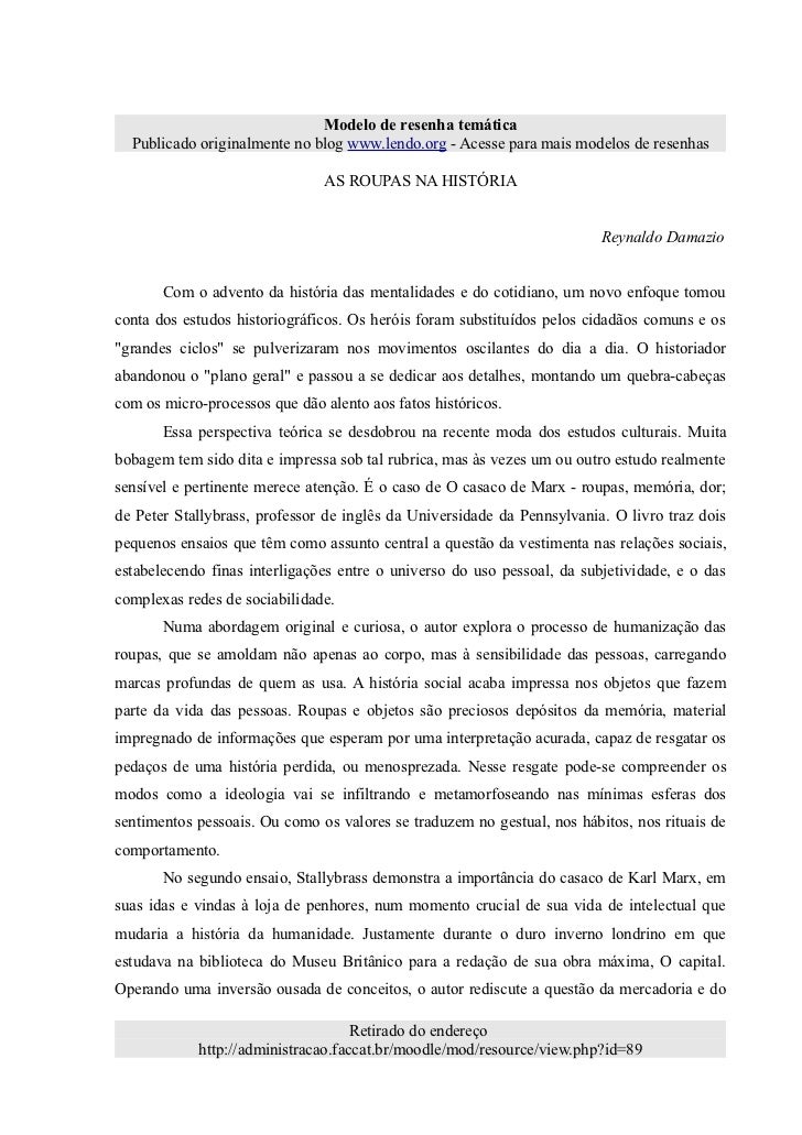 Exemplo de resenha de um artigo