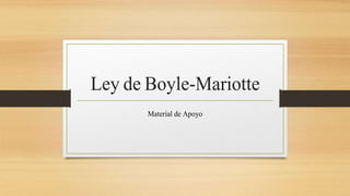 Ley de Boyle-Mariotte
Material de Apoyo
 