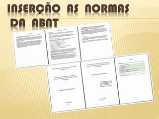 INSERÇÃO AS NORMAS
DA ABNT
 