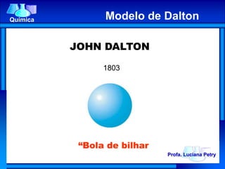 JOHN DALTON
1803
Química
“Bola de bilhar
Modelo de Dalton
Profa. Luciana Petry
 