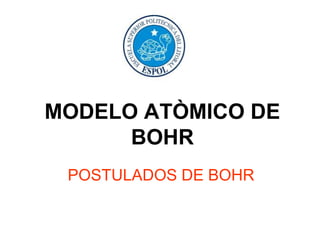 MODELO ATÒMICO DE
BOHR
POSTULADOS DE BOHR
 