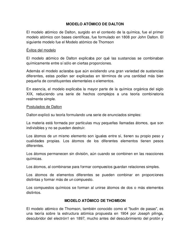 Modelo Atómico De Dalton
