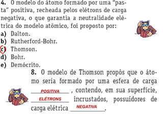 POSITIVA
ELÉTRONS
           NEGATIVA
 