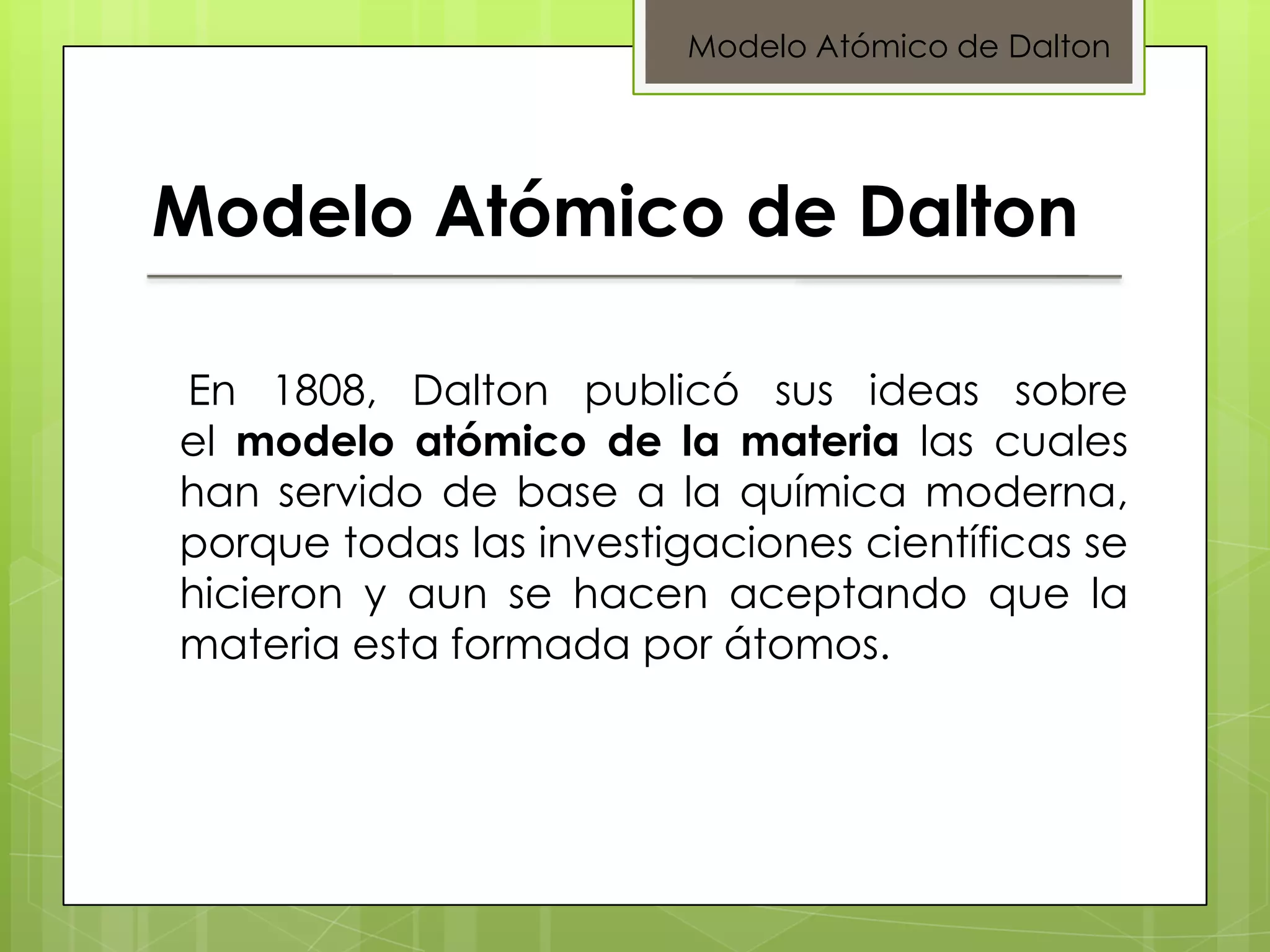 Modelo Atómico de Dalton | PPTX