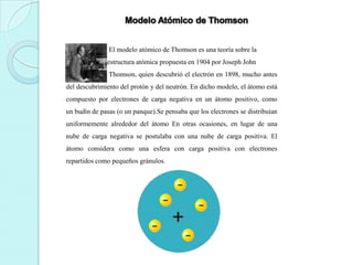 Modelo Atomico De Thomson