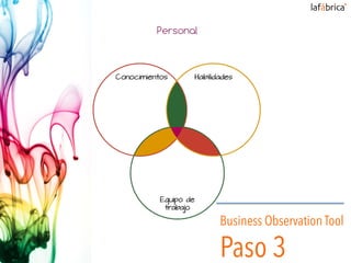 Business Observation Tool
Paso 3
 