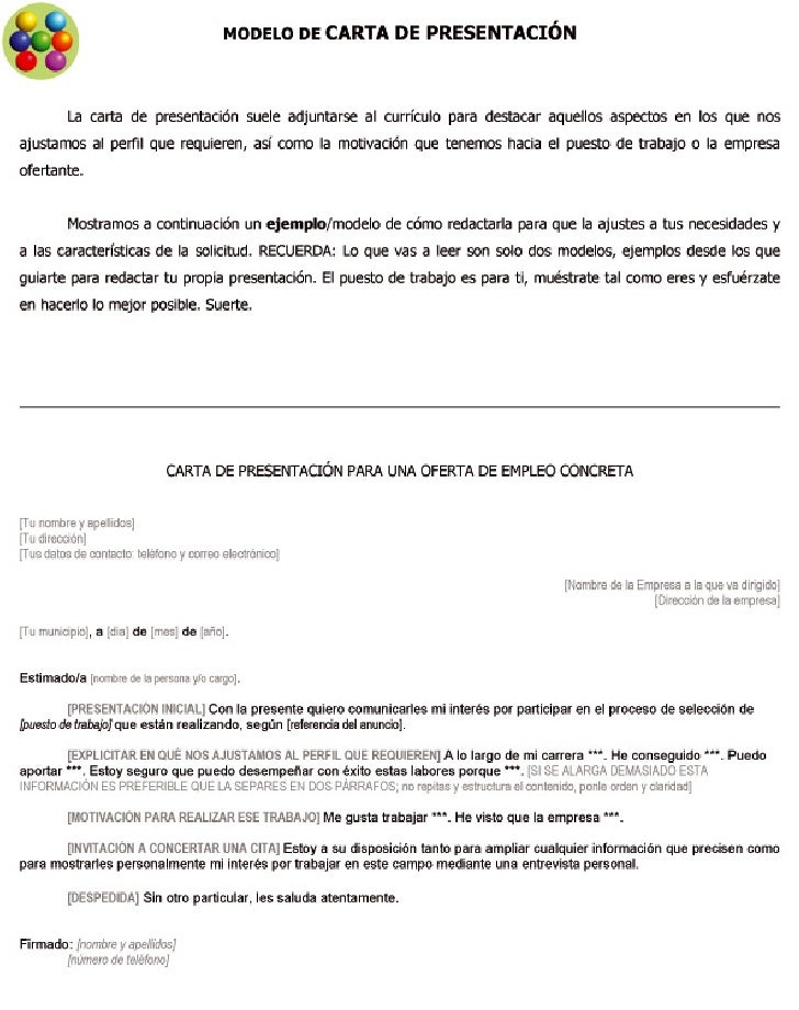 modelo de una carta