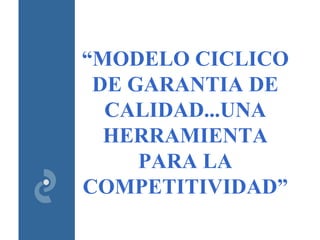 “ MODELO CICLICO DE GARANTIA DE CALIDAD...UNA HERRAMIENTA PARA LA COMPETITIVIDAD” 