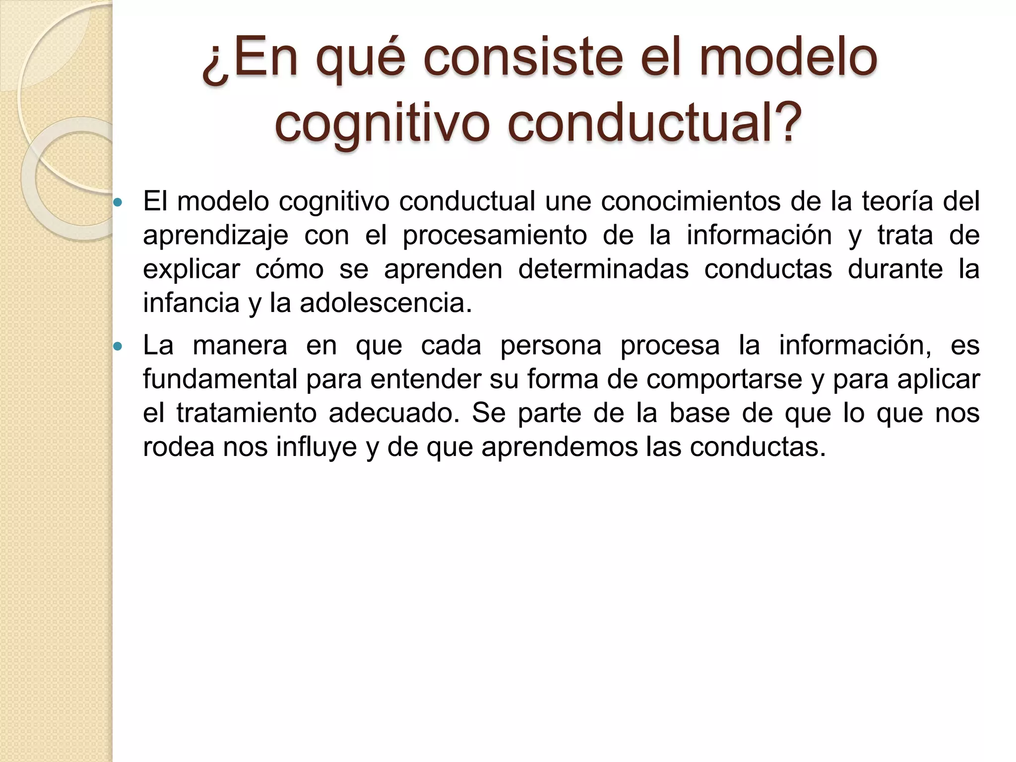 Modelo cognitivo conductual | PPTX
