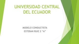 UNIVERSIDAD CENTRAL
DEL ECUADOR
MODELO CONDUCTISTA
ESTEBAN RUIZ 2 “A”
 