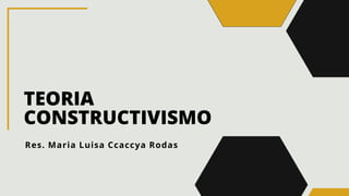 TEORIA
CONSTRUCTIVISMO
Res. Maria Luisa Ccaccya Rodas
 