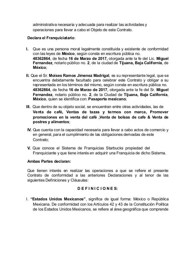 Modelo contrato franquicia