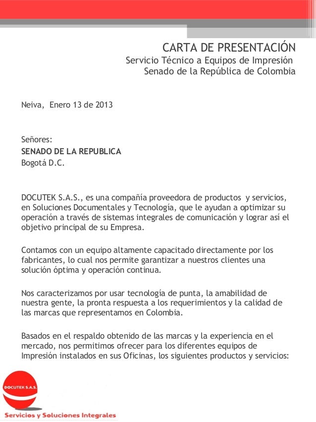 Carta De Presentacion Ofreciendo Nuestros Servicios Q Carta De