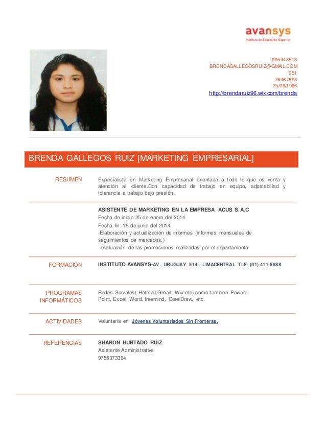modelo cv avansys 2014 11 1 638