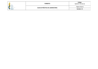 FORMATO
Código:
SGCECCT-FO-EA-33
GUIA DE PRÁCTICA DE LABORATORIO
Página 3 de 3
Versión: 00
 