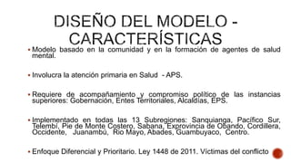 MODELO DE ATENCION PRIMARIA EN SALUD MENTAL - NARIÑO | PPTX